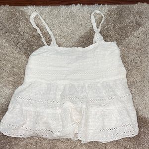Aeropostale white lace tank top, size